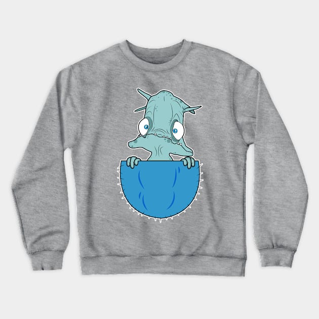 Munch's pocket oddysee (blue) Crewneck Sweatshirt by darthspaz